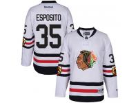 Men's Reebok NHL Chicago Blackhawks #35 Tony Esposito Authentic Jersey White 2017 Winter Classic Reebok