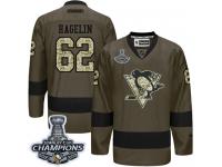 Men's Reebok NHL Pittsburgh Penguins #62 Carl Hagelin Authentic Jersey Green Stanley Cup Final Salute to Service Reebok