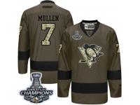 Men's Reebok NHL Pittsburgh Penguins #7 Joe Mullen Authentic Jersey Green Stanley Cup Final Salute to Service Reebok