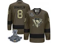 Men's Reebok NHL Pittsburgh Penguins #8 Brian Dumoulin Authentic Jersey Green Stanley Cup Final Salute to Service Reebok