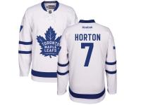 Men's Reebok NHL Toronto Maple Leafs #7 Tim Horton Authentic Away Jersey White Reebok