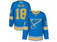 Men's Reebok St. Louis Blues #18 Ty Rattie Premier Blue 2017 Winter Classic NHL Jersey