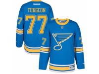 Men's Reebok St. Louis Blues #77 Pierre Turgeon Premier Blue 2017 Winter Classic NHL Jersey
