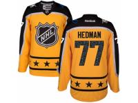 Men's Reebok Tampa Bay Lightning #77 Victor Hedman Yellow Atlantic Division 2017 All-Star NHL Jersey