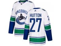Men's Reebok Vancouver Canucks #27 Ben Hutton White Away Authentic NHL Jersey