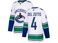 Men's Reebok Vancouver Canucks #4 Michael Del Zotto White Away Authentic NHL Jersey