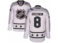 Men's Reebok Washington Capitals #8 Alexander Ovechkin White Metropolitan Division 2017 All-Star NHL Jersey
