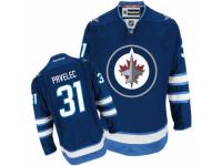Men's Reebok Winnipeg Jets #31 Ondrej Pavelec Premier Navy Blue Home NHL Jersey