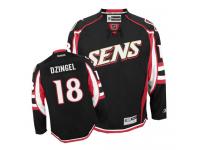 Men's Ryan Dzingel Authentic Black Reebok Jersey NHL Ottawa Senators #18 Third