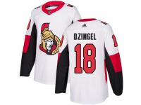 Men's Ryan Dzingel Authentic White Reebok Jersey NHL Ottawa Senators #18 Away