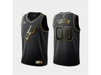 Men's San Antonio Spurs #00 Custom Black Golden Edition Jersey With Any Name And Number