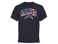 Men's San Diego Chargers Pro Line Navy Banner Wave T-Shirt
