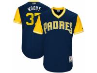 Men's San Diego Padres Travis Wood #37 Woody Majestic Navy 2017 Players Weekend Jersey