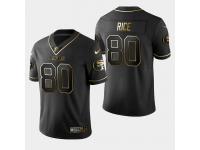 Men's San Francisco 49ers #80 Jerry Rice Golden Edition Vapor Untouchable Limited Jersey - Black