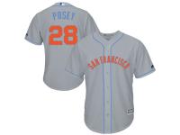 Men's San Francisco Giants Buster Posey Majestic Gray Fashion 2016 Father's Day Cool Base Replica Jersey