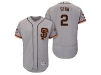 Men's San Francisco Giants Denard Span Road Alternate 60th Season Gray Flex Base Jersey
