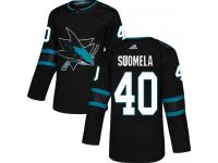 Men's San Jose Sharks #40 Antti Suomela Black Alternate Authentic Hockey Jersey