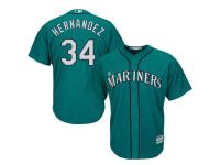 Men's Seattle Mariners Felix Hernandez Majestic Aqua Cool Base Player Jersey