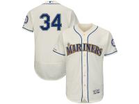 Men's Seattle Mariners Felix Hernandez Majestic Cream Alternate Authentic Collection Flex Base Player Jersey