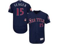 Men's Seattle Mariners Kyle Seager Majestic Navy Fashion  Stars & Stripes 2016 Independence Day  Flex Base Player Jersey