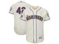 Men's Seattle Mariners Majestic Cream 2018 Jackie Robinson Day Authentic Flex Base Jersey