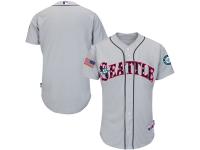 Men's Seattle Mariners Majestic Gray  Stars & Stripes 2016 Independence Day  Authentic Cool Base Jersey