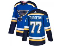 Men's St. Louis Blues #77 Pierre Turgeon adidas Blue Authentic Jersey