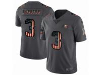 Men's Tampa Bay Buccaneers #3 Jameis Winston Limited Black USA Flag 2019 Salute To Service Football Jersey