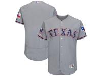 Men's Texas Rangers Majestic Gray Road Final Season Stadium Patch Authentic Collection Flex Base Team Jersey