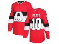 Men's Tom Pyatt Authentic Red Adidas Jersey NHL Ottawa Senators #10 2017 100 Classic