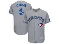 Men's Toronto Blue Jays Marcus Stroman Majestic Gray Road Authentic Collection Flex Base Player Jersey