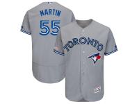 Men's Toronto Blue Jays Russell Martin Majestic Gray Road Authentic Collection Flex Base Player Jersey