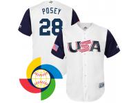 Men's USA Baseball Buster Posey Majestic White 2017 World Baseball Classic Jersey