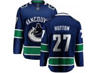 Men's Vancouver Canucks #27 Ben Hutton Blue Home Breakaway NHL Jersey