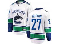 Men's Vancouver Canucks #27 Ben Hutton White Away Breakaway NHL Jersey