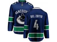 Men's Vancouver Canucks #4 Michael Del Zotto Blue Home Breakaway NHL Jersey