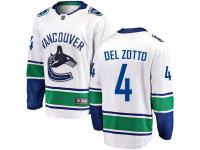 Men's Vancouver Canucks #4 Michael Del Zotto White Away Breakaway NHL Jersey