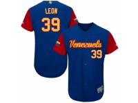Men's Venezuela Baseball Majestic #39 Arcenio Leon Royal Blue 2017 World Baseball Classic Authentic Team Jersey