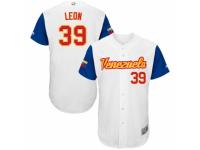 Men's Venezuela Baseball Majestic #39 Arcenio Leon White 2017 World Baseball Classic Authentic Team Jersey