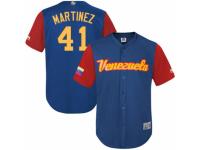 Men's Venezuela Baseball Majestic #41 Victor Martinez Royal Blue 2017 World Baseball Classic Team Jersey