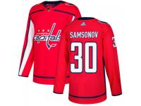 Men's Washington Capitals #30 Ilya Samsonov adidas Red Authentic Jersey