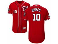 Men's Washington Nationals #10 Yan Gomes Red Alternate Flex Base Collection 2019 World Series Champions Baseball Jersey