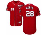 Men's Washington Nationals #28 Jayson Werth Red Alternate Flex Base Collection 2019 World Series Champions Baseball Jersey