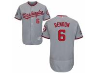 Men's Washington Nationals #6 Anthony Rendon Grey Road Flex Base Collection 2019 World Series Champions Baseball Jersey