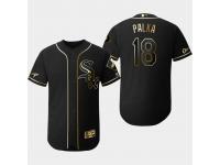 Men's White Sox 2019 Black Golden Edition Daniel Palka Flex Base Stitched Jersey