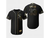 Men's White Sox 2019 Black Golden Edition James Shields Flex Base Stitched Jersey