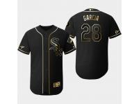 Men's White Sox 2019 Black Golden Edition Leury Garcia Flex Base Stitched Jersey