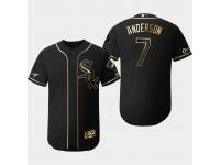 Men's White Sox 2019 Black Golden Edition Tim Anderson Flex Base Stitched Jersey