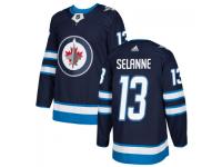 Men's Winnipeg Jets #13 Teemu Selanne adidas Navy Authentic Jersey