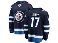 Men's Winnipeg Jets #17 Adam Lowry Navy Blue Home Breakaway NHL Jersey